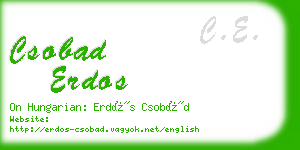 csobad erdos business card